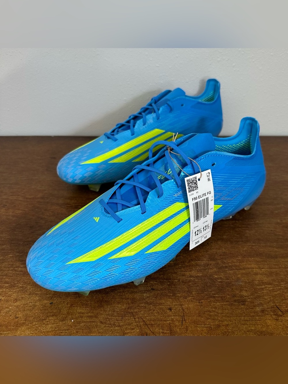 Adidas F50 Elite FG Soccer Cleats Men Size 12.5 Lucid Ray Blue Yellow